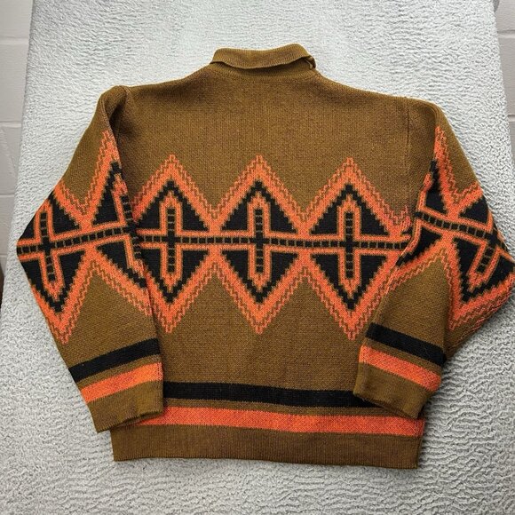 Janus Of Norway Pullover Brown Orange Sweater Wool Women’s Nordic Pattern - Picture 4 of 8